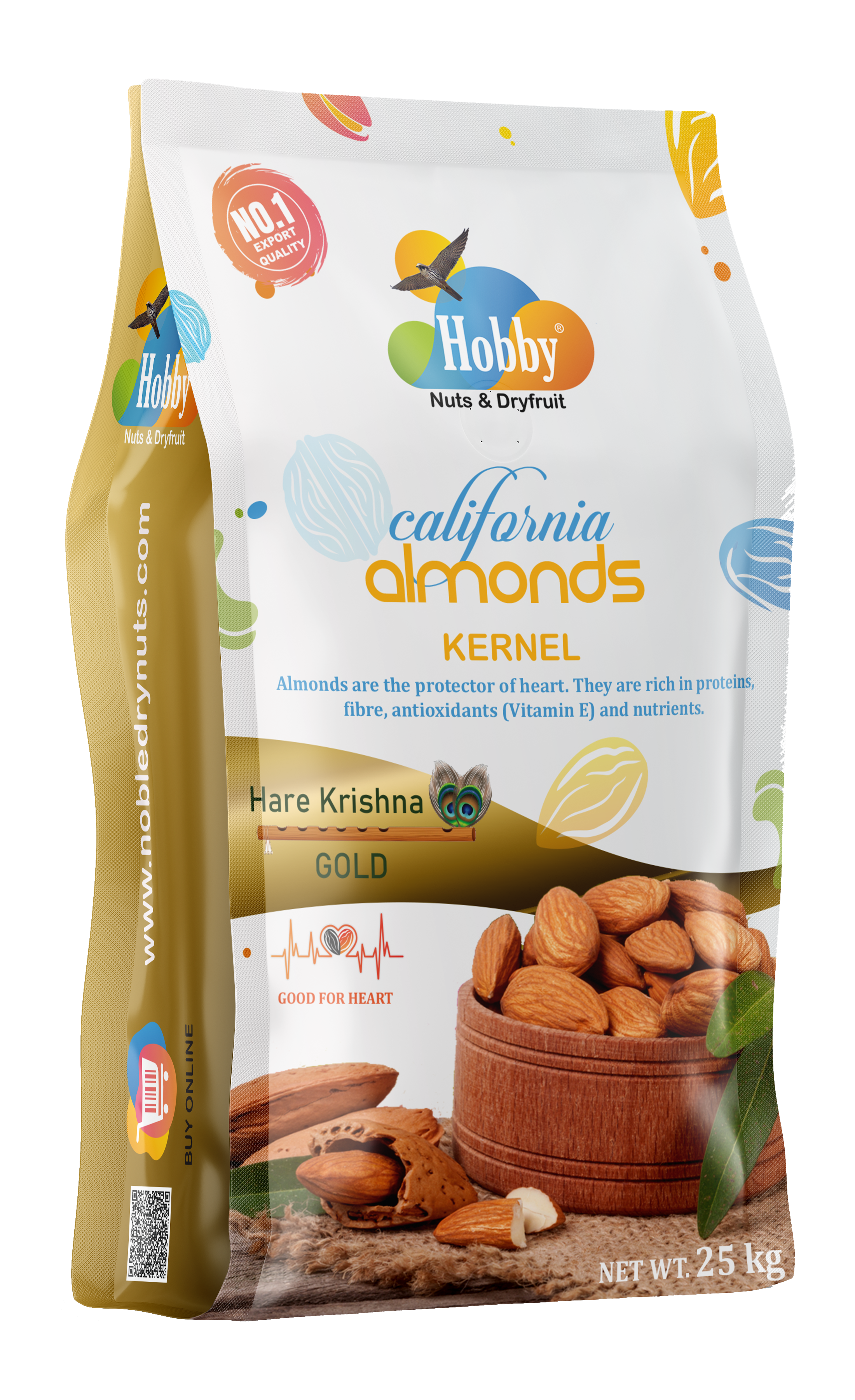Hare Krishna California Almond Kernals - 25 Kgs
